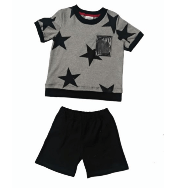 Vinyl Pocket Set Of Shorts And T-shirt For Toddlers